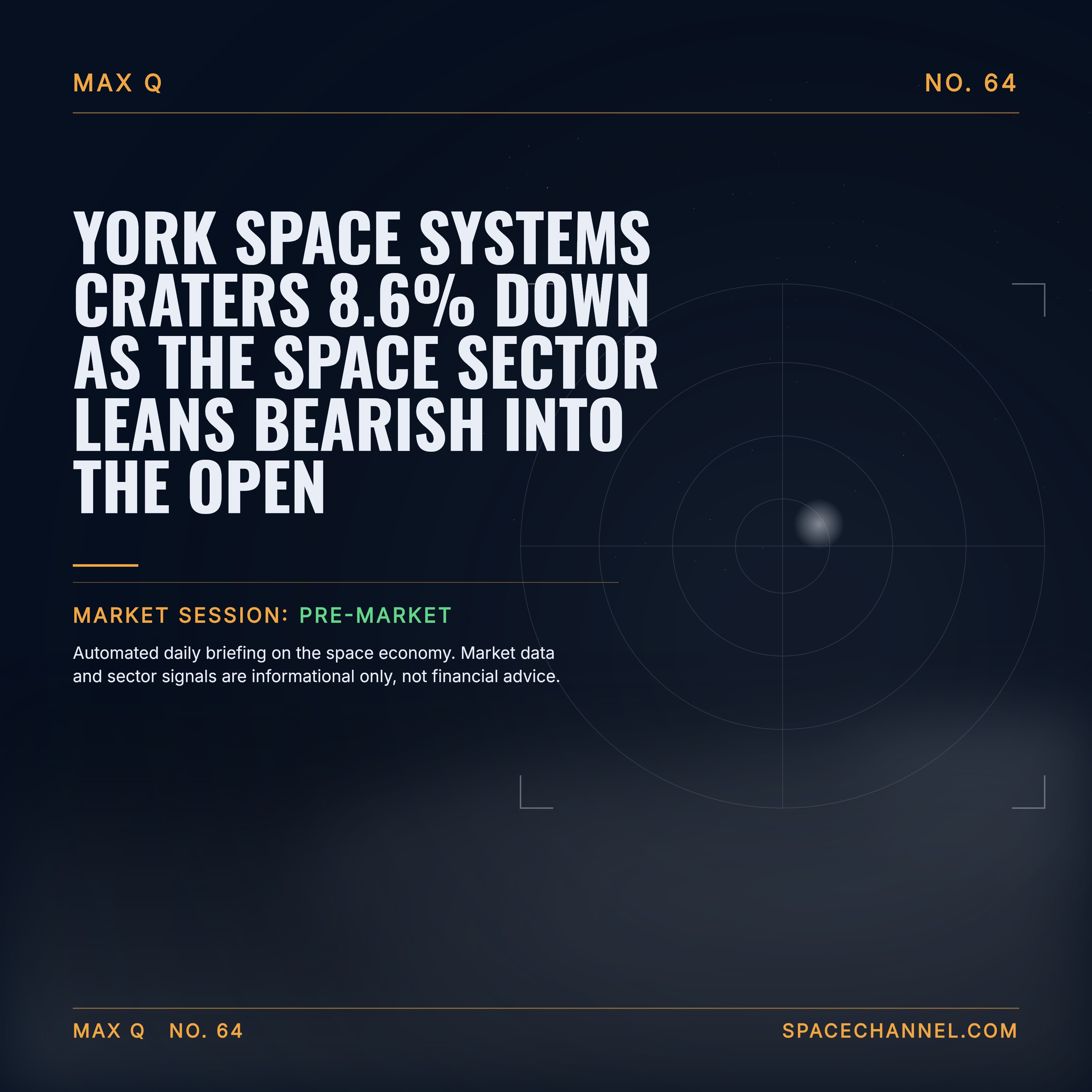 York Space Systems craters 8.6% down as the space sector leans bearish into the open episode artwork