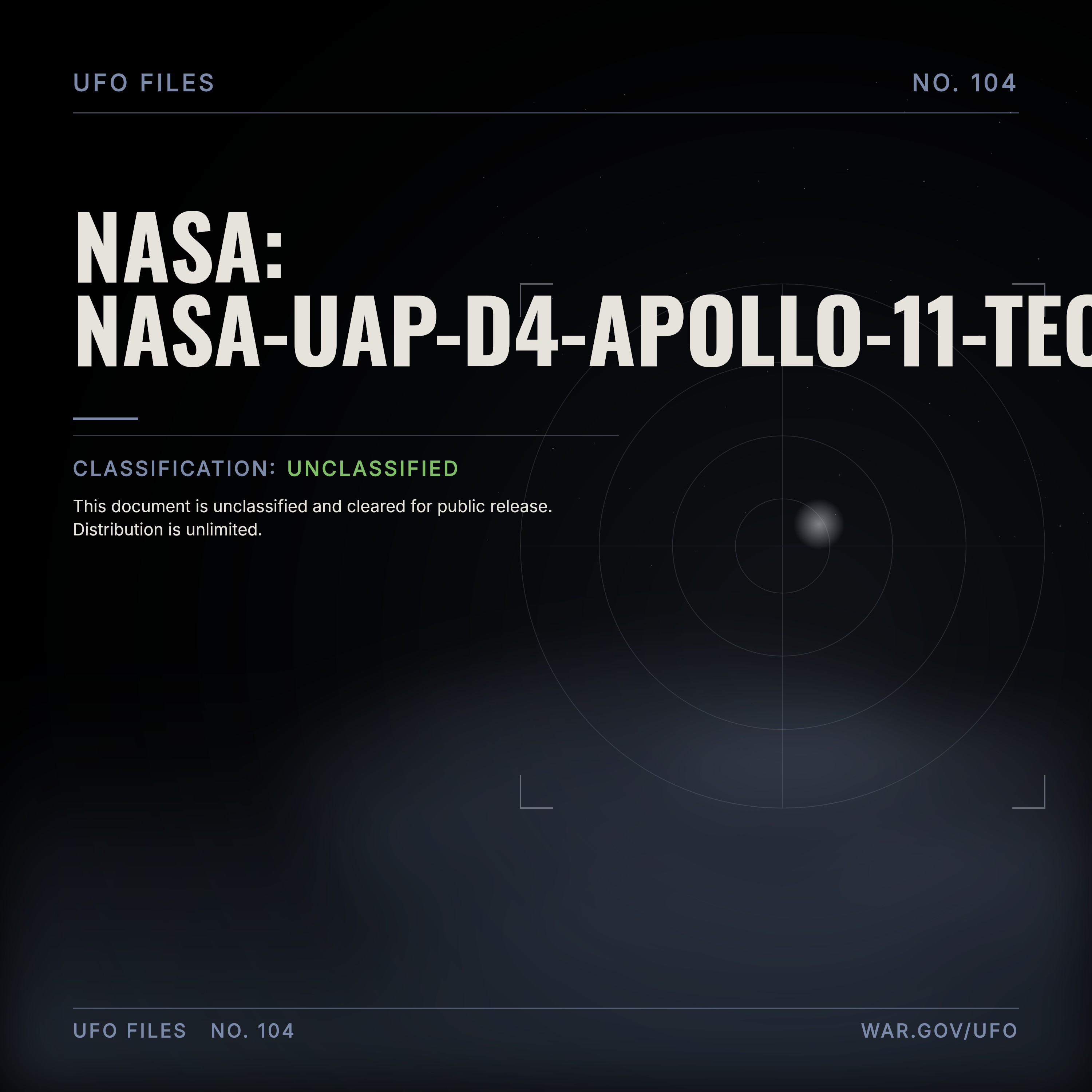 NASA UAP D4 Apollo 11 Technical Crew Debriefing 1969 episode artwork