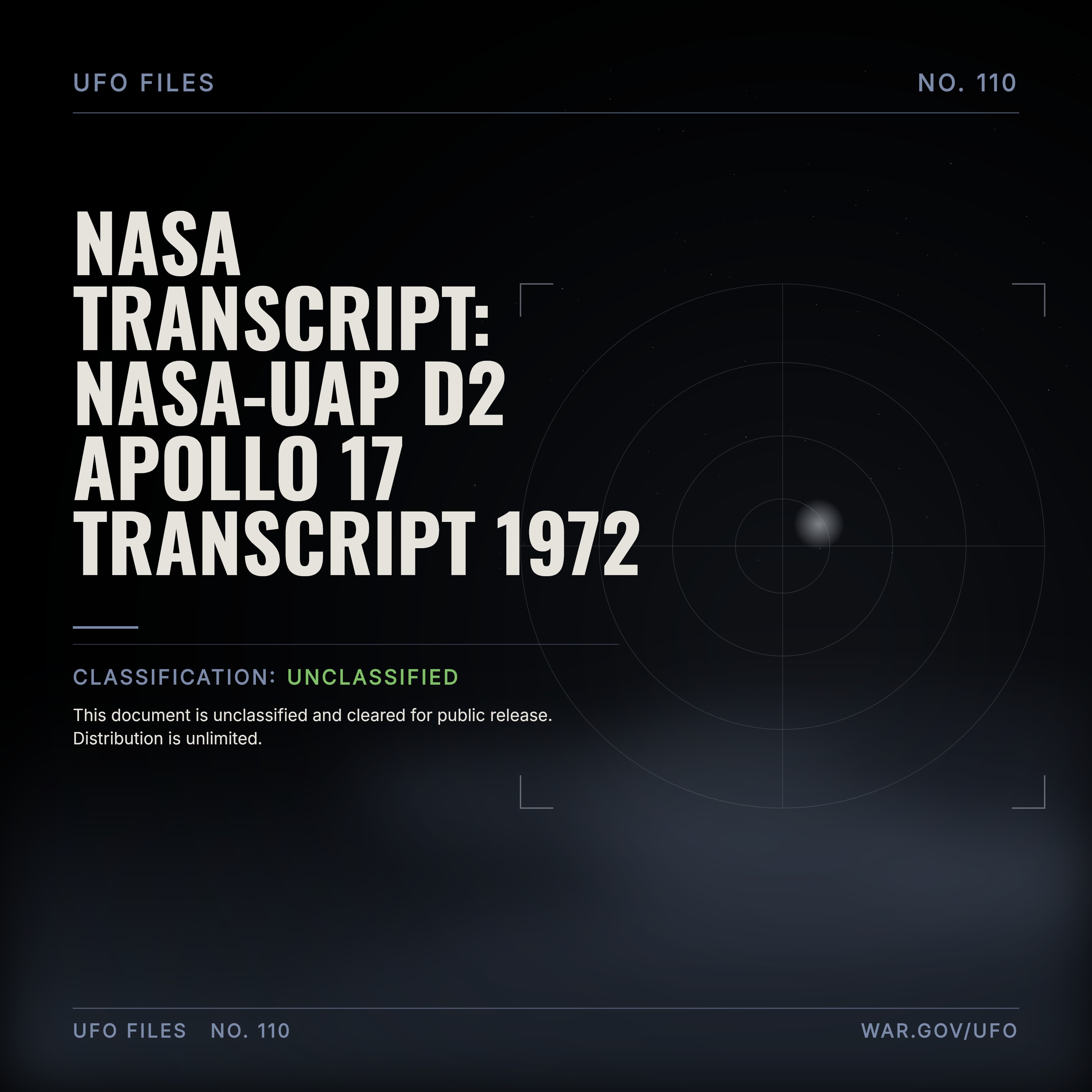 NASA Transcript: Nasa-UAP D2 Apollo 17 Transcript 1972 episode artwork