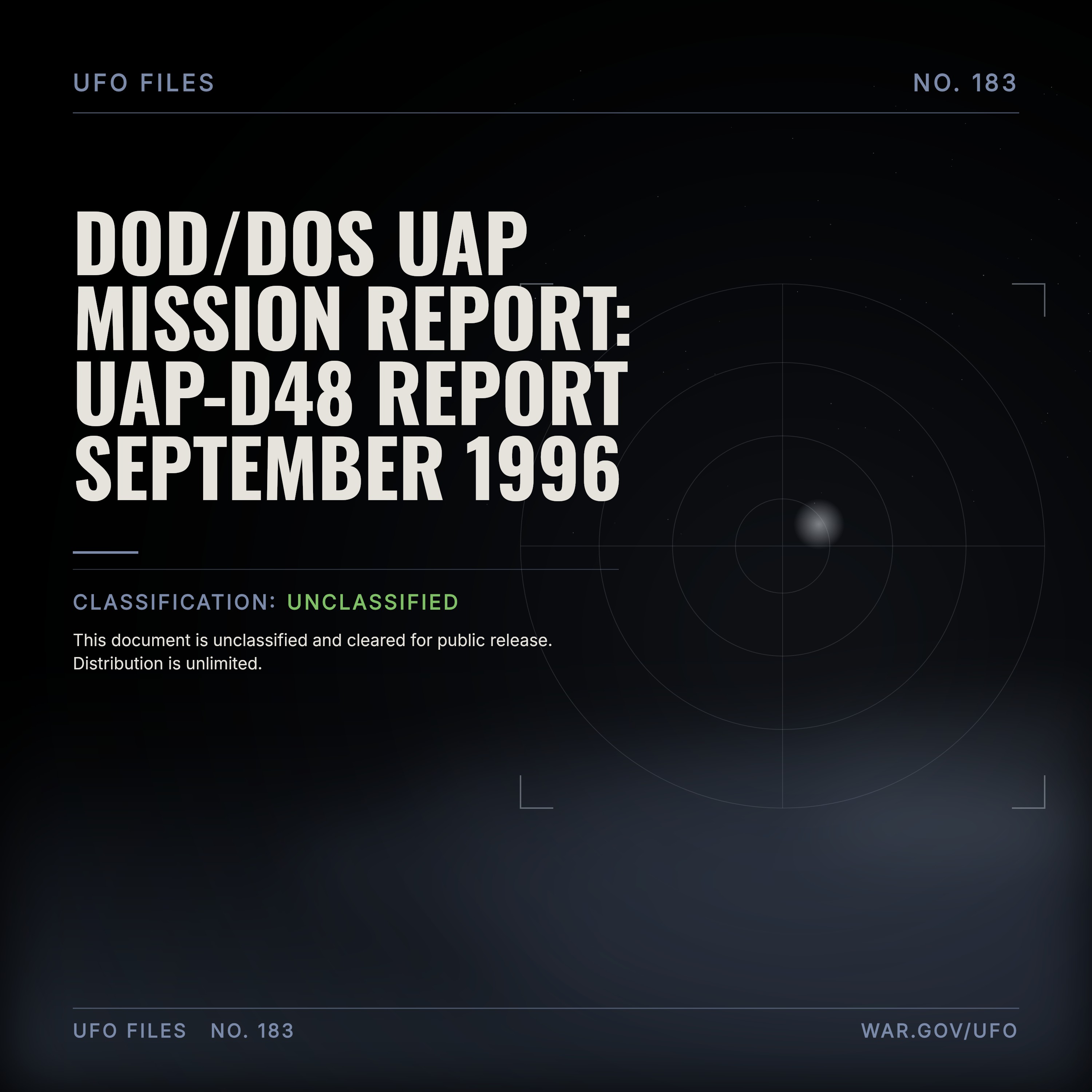 DOD/DOS UAP Mission Report: Uap-D48 Report September 1996 episode artwork