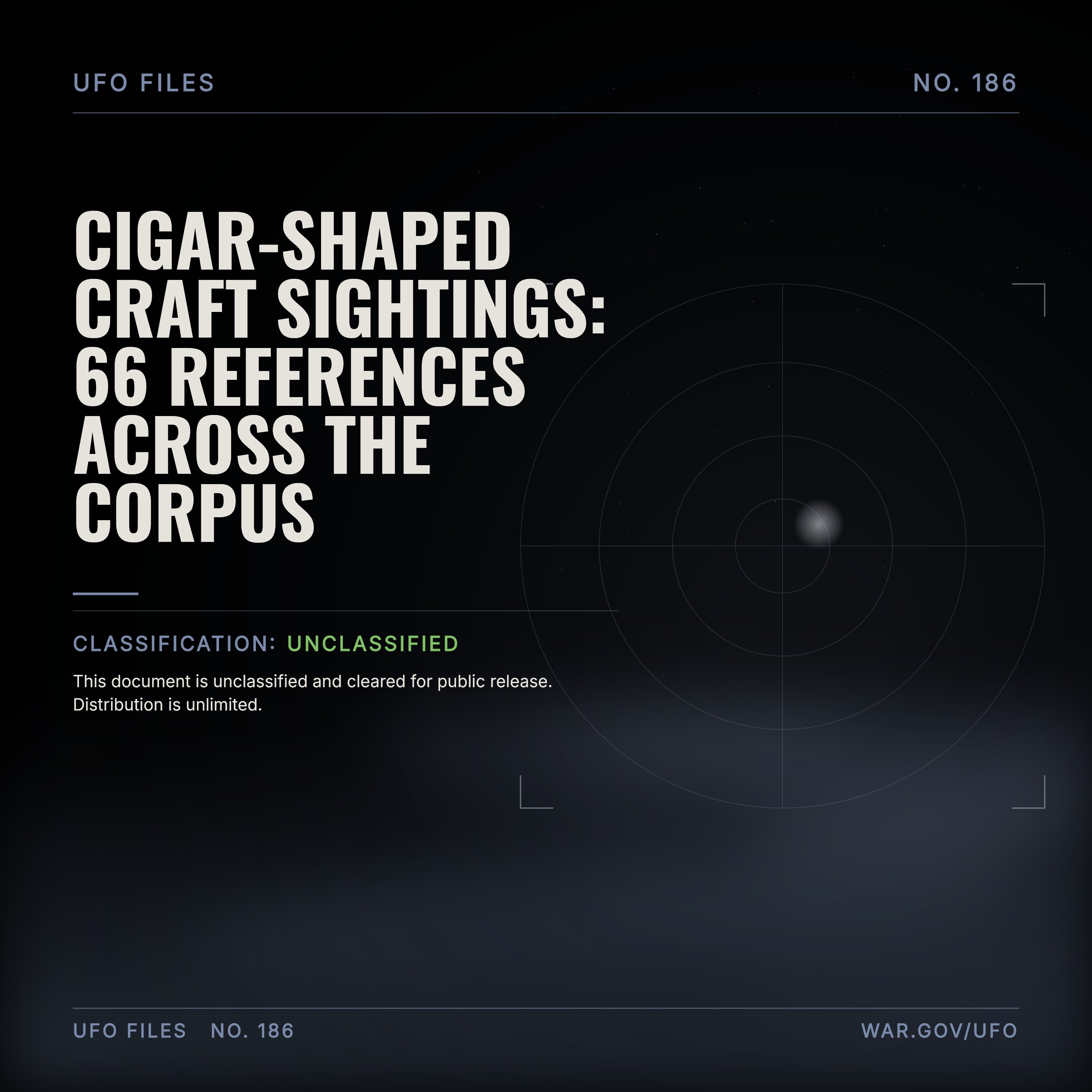 Cigar-shaped craft sightings: 66 references across the corpus episode artwork