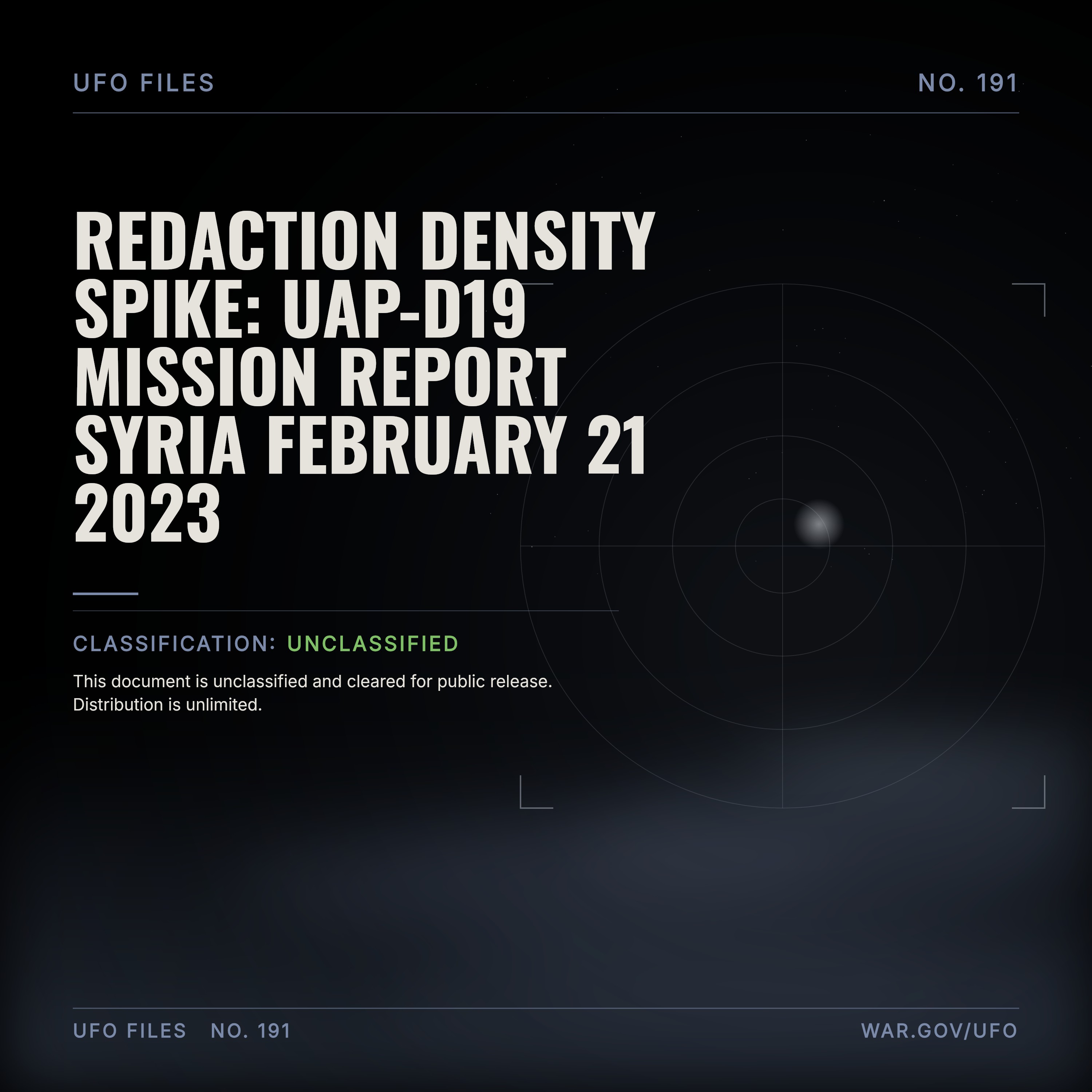 Redaction Density Spike: Uap-D19 Mission Report Syria February 21 2023 episode artwork