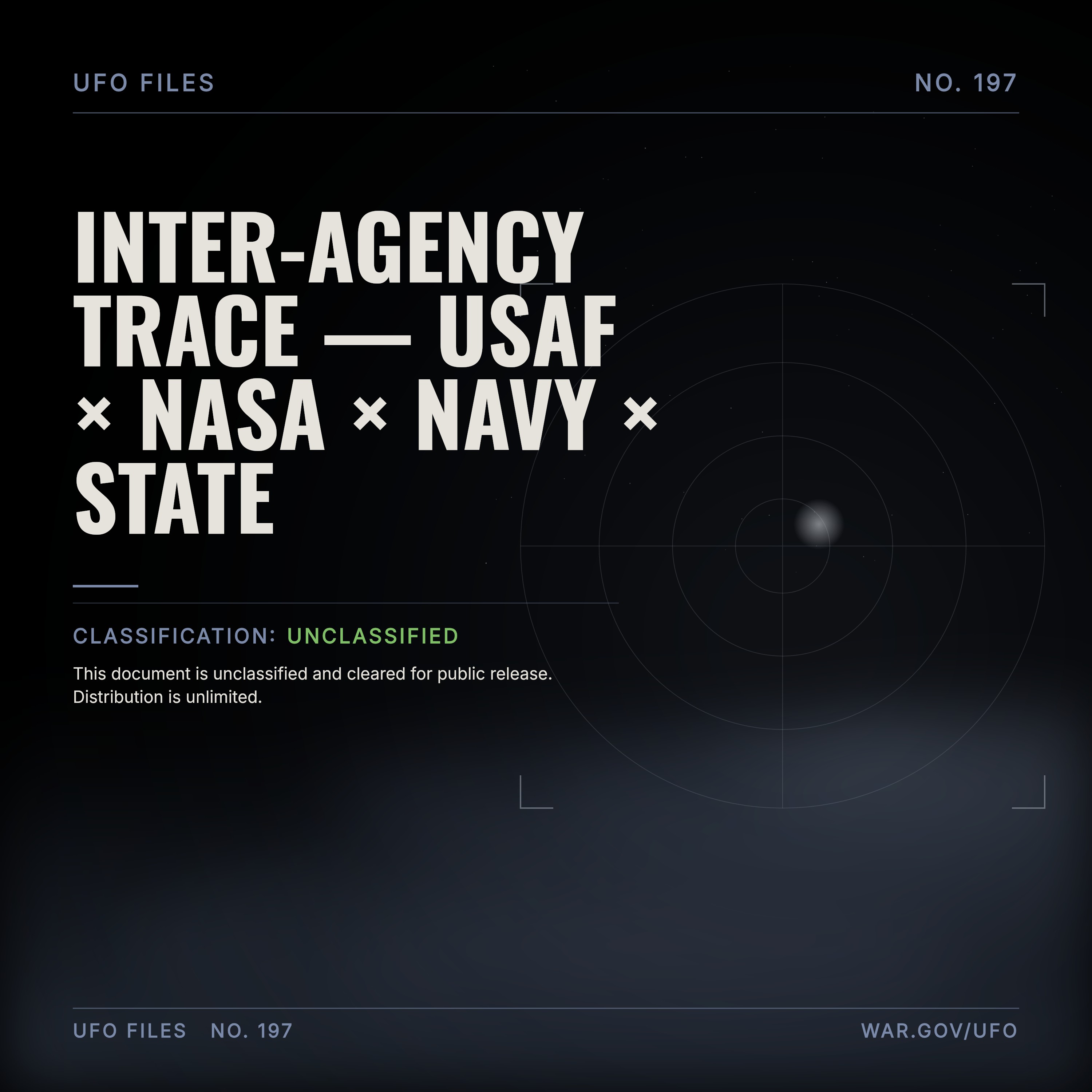 Inter-Agency Trace — USAF × NASA × NAVY × STATE episode artwork