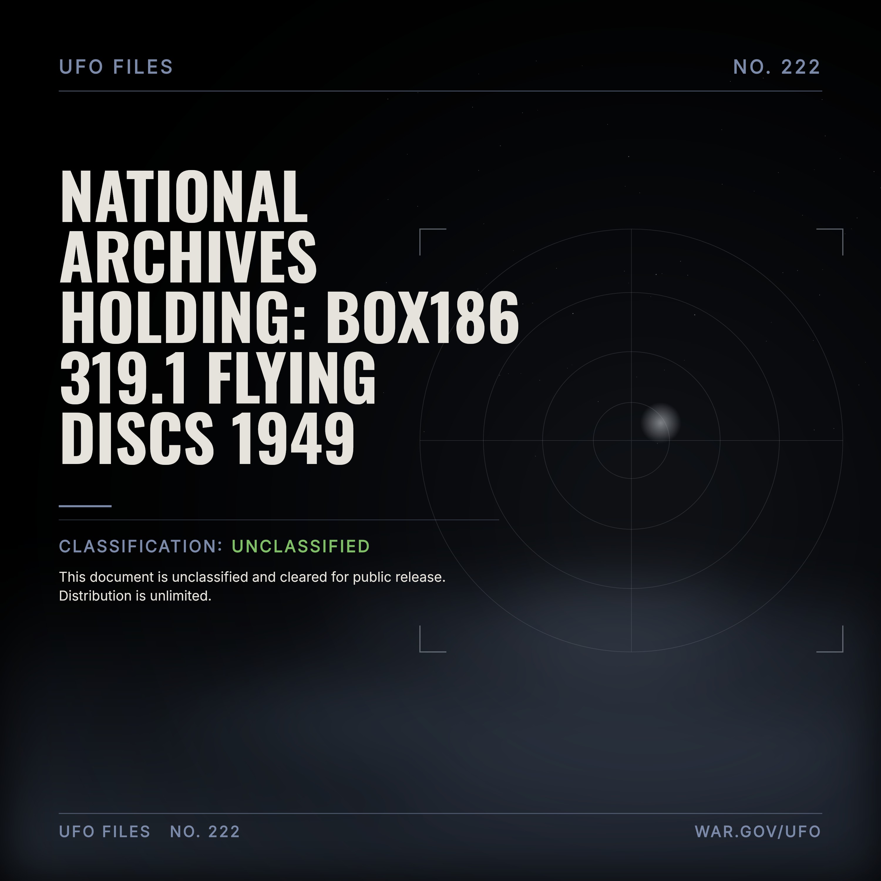 National Archives Holding: Box186 319.1 Flying Discs 1949 episode artwork