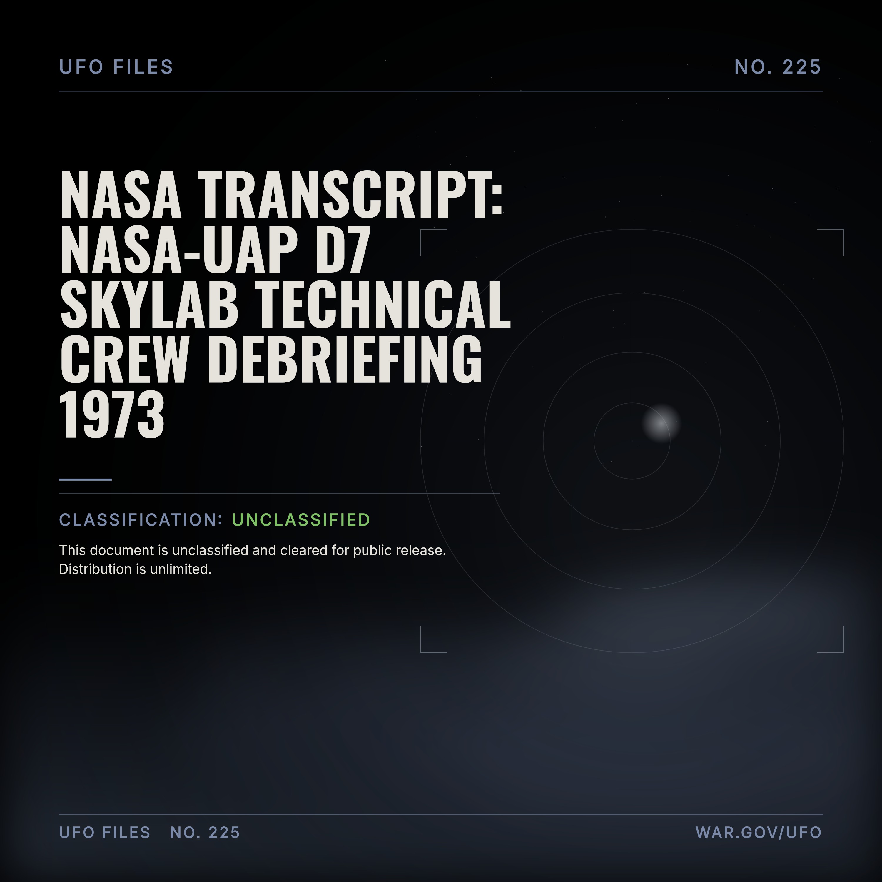 NASA Transcript: Nasa-UAP D7 Skylab Technical Crew Debriefing 1973 episode artwork