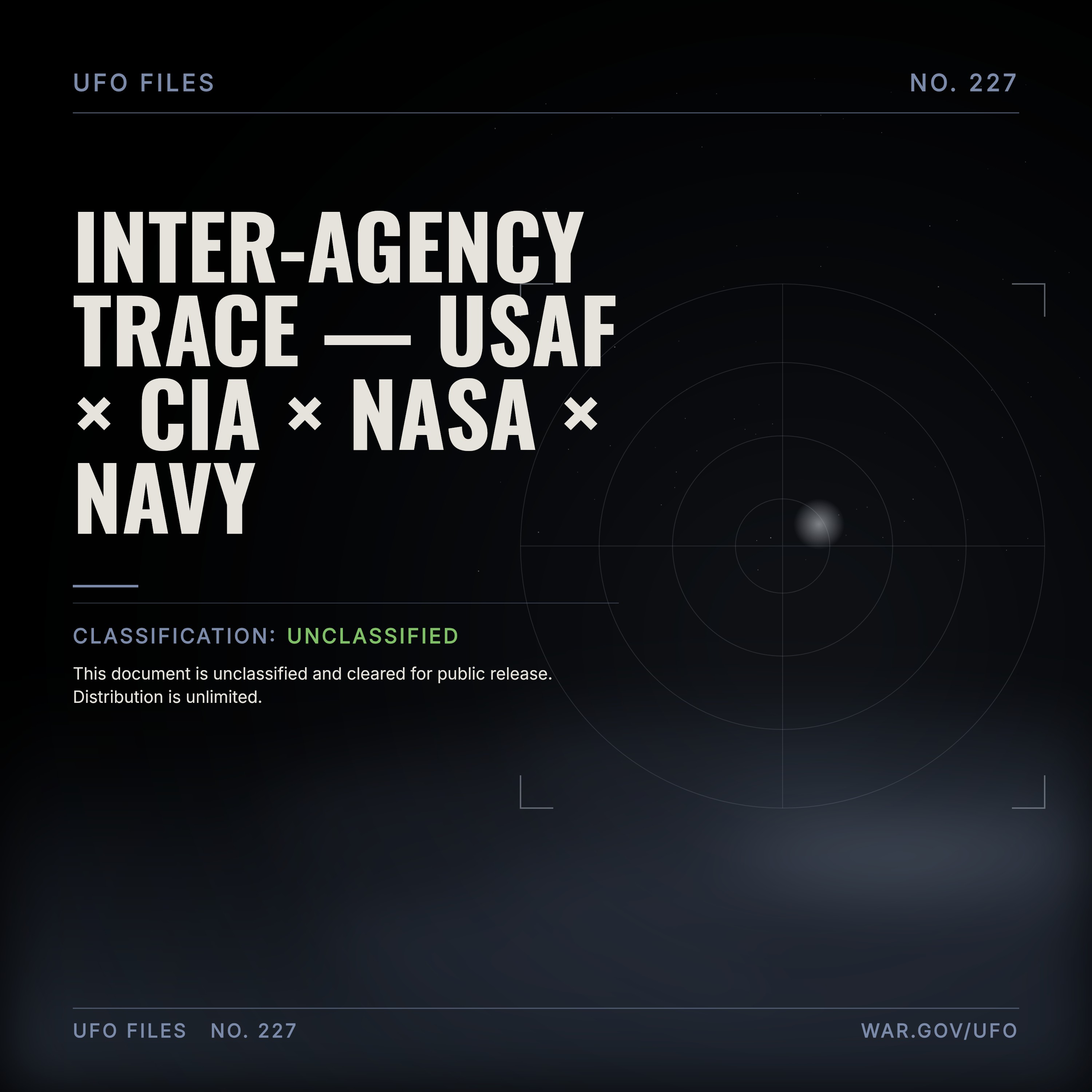 Inter-Agency Trace — USAF × CIA × NASA × NAVY episode artwork