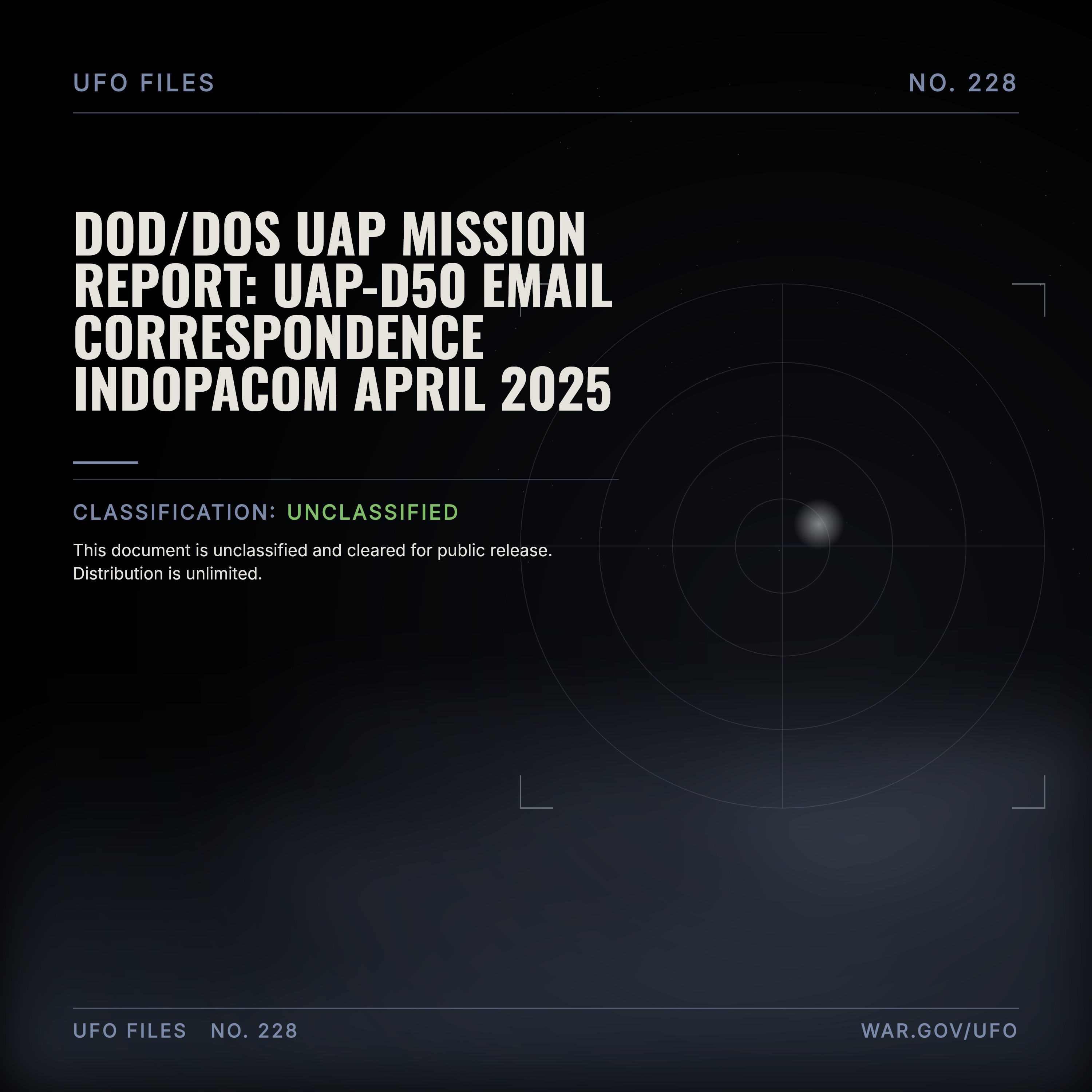 DOD/DOS UAP Mission Report: Uap-D50 Email Correspondence Indopacom April 2025 episode artwork