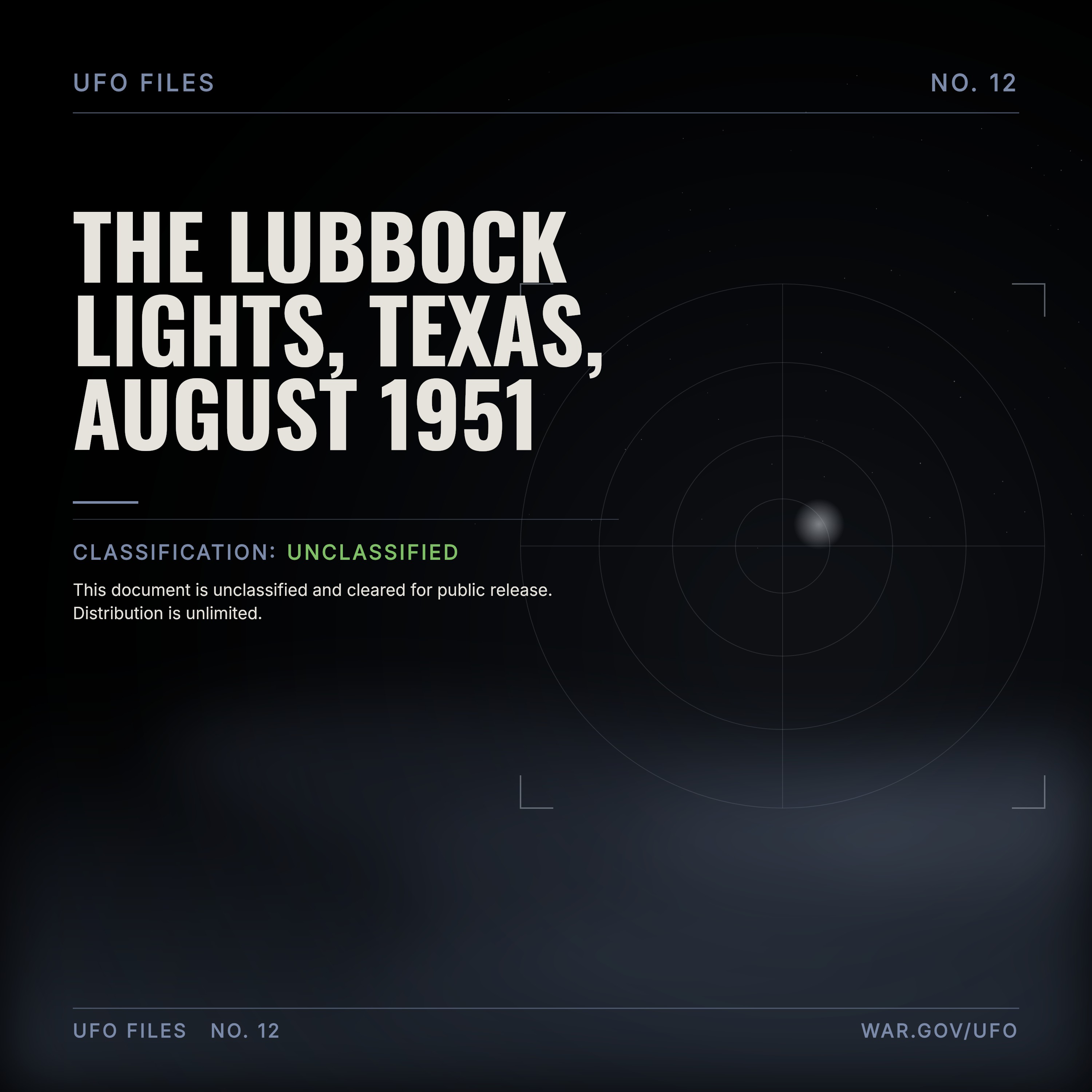 The Lubbock Lights, Texas, August 1951 episode artwork